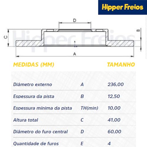 Disco de Freio Dianteiro Sólido sem Cubo GM Celta 1.0 2000 em diante Classic 2010 em diante Corsa 1.