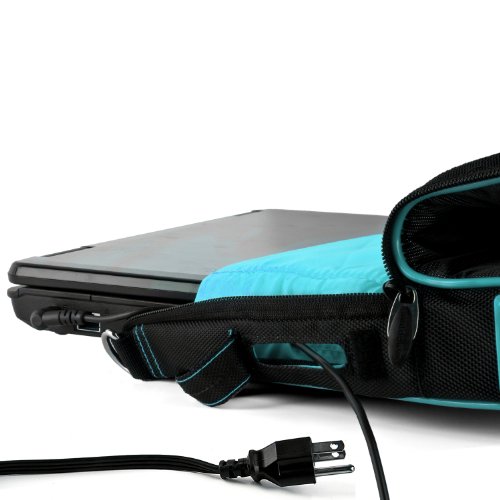 Pindar Messenger Shoulder Carrying Bag Durable Case (Aqua Trim) For The Coby Tfdvd1029 10 Inch Portable Dvd Player #TOP7