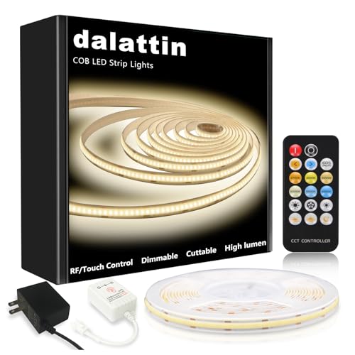 dalattin Cob Led Strip Light 24 v 16.4 ft 4000K Natural White with Remote and App Tape Lights for Bedroom Indoor by dalattin - Used condition - US$9.57