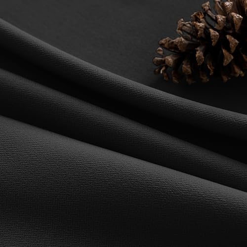Beauoop Blackout Curtains for Living Room Black Curtains 84 Drop Herringbone Textured Eyelet Curtain for Bedroom Thermal Insulated Noise Reducing Window Curtain Drapes 2 Panels - Image 7