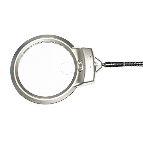 Scenstar 2.25X 5X Led Magnifying Magnifier Glass Clip Lighted Table Top Desk Magnifier Lamp Led Light Magnifying Glass With Clamp For Craft, Cross Stitch, Detail Work #TOP4