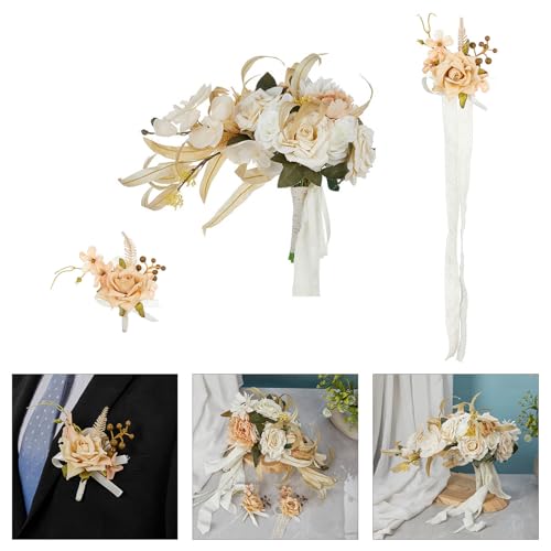 Morain bouquet mariée champagne aux finitions haute couture - 3