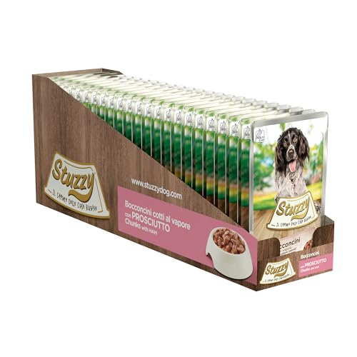 Stuzzy Dog Schinken, Hundefutter nass in Soße, 24 Beutel x 100 g