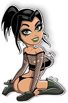 Sexy Goth Chick - 5" Magnet for Car Locker Refrigerator
