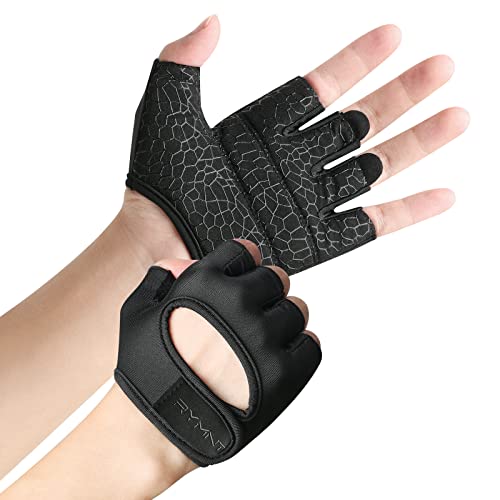 Rymnt Minimal Weight Lifting Gloves,Short Micro Workout Gloves Grip Pads With Full Palm Protection & Extra Grip For Men Women Weightlifting,Gym,Exercise Training.bk-Medium #TOP2