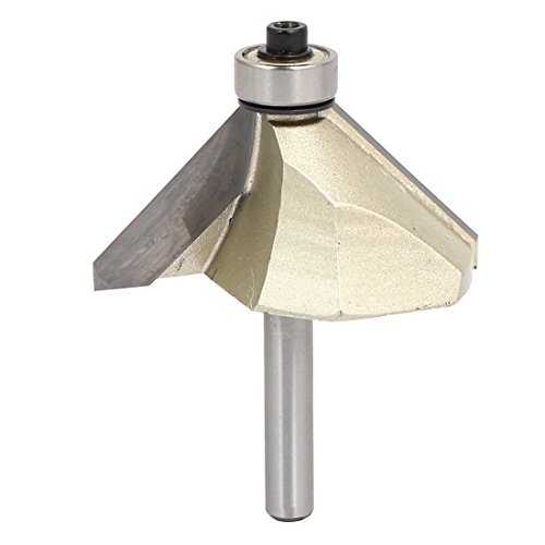 Uxcell Chamfer Router Bit 45 Degree 1/4" Shank 7/8" Cutting Height Edge Forming Router Bit For Woodworking #TOP14