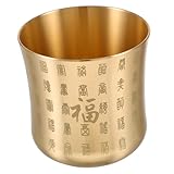 Ipetboom Retro Messing Teetasse mit Chinesischem Drachenmotiv Handgraviertes Kupfer Trinkgefäß Langlebiger Vintage Tee und Weinkelch Edle Geschenkidee für Familie und Freunde