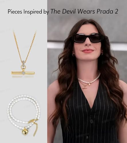 Image of Jeulia 14K Gold Plated Necklaces for Women, Dainty Paperclip Chain Choker T-Bar Layered Stackable Gold Necklace Jewelry Gifts