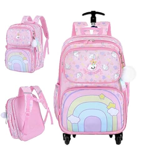 Mochila de carrinho Rodinhas Infantil Impermeável e com Grande Capacidade, mochila escolar para cria