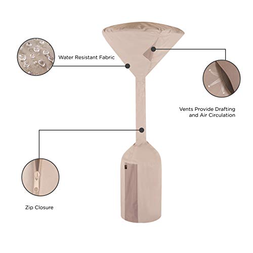 Modern Leisure Monterey Stand-Up Patio Heater Cover - Weather-Resistant Fabric - Heavy-Duty Outdoor Furniture Protection - 32\" D (Top) x 18.5\" D (Bottom) x 95\" H - Khaki - Thumbnail 3