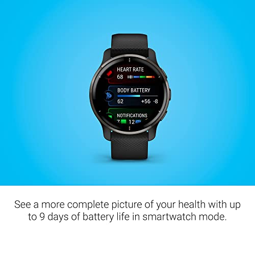 Garmin Venu 2 Plus, Gps Smwatch With Call And Text, Advanced Health Monitoring Fitness Features, Slate Black Band (Renewed), One Size #TOP2