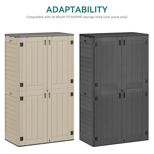Image of YITAHOME 60cuft Vertical Storage Shed Shelf, Weatherproof Metal Shelf for 60 cu ft Tool Cabinet, Ideal for Outdoor Use, Easy Assembly,45.6 inch L X 13.2 inch W X 69 inch H, White
