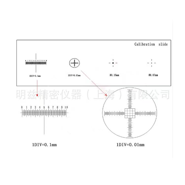 Microscope Stage Micrometer Calibration Slide with 4-Scales and 0.01mm Multifunctional Reticle Calibrating Ruler