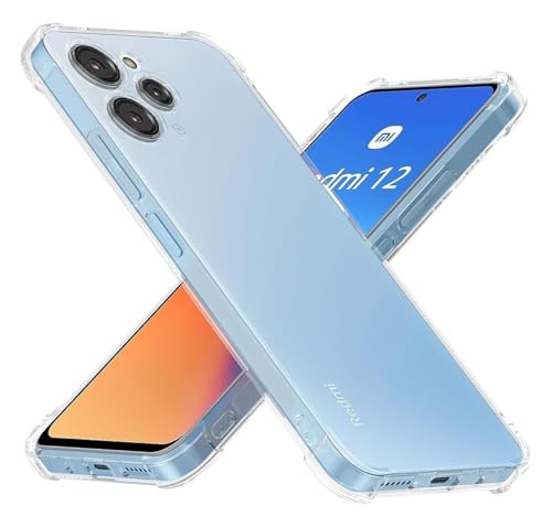 Image of BOXXO Flexible Back Cover for Mi Redmi 12 4G | Back Cover Transparent Clear Shockproof Case Four Corner Protection | Slim Protective Mobile Phone Cover for Mi Redmi 12 4G