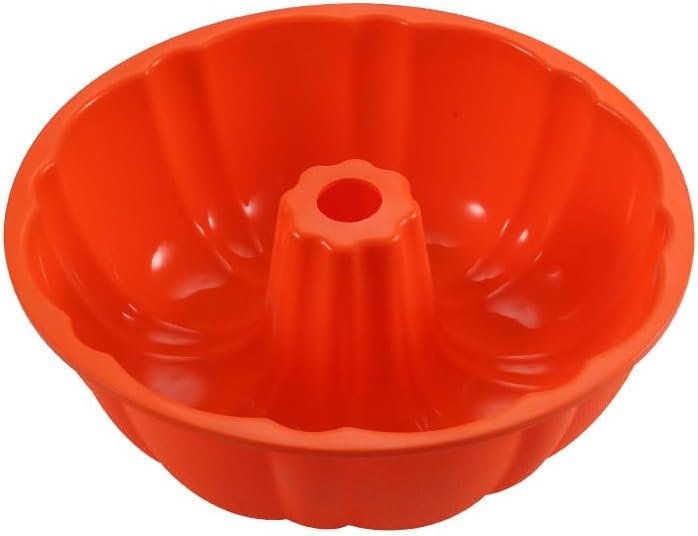 9.7" Non Stick Cakes Dundt Pan Silicone Pumpkin Cake Pan Baking Mold - Orange