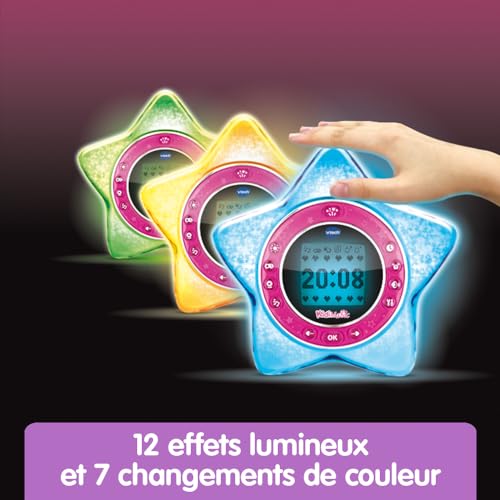 VTech KidiMagic Starlight Radio Réveil Enfant 9 en 1 Étoile avec Effets Lumineux Projection de 'Heure au Plafond Enceinte Jeux Cadeau Enfant de à Contenu en Français - vue 4