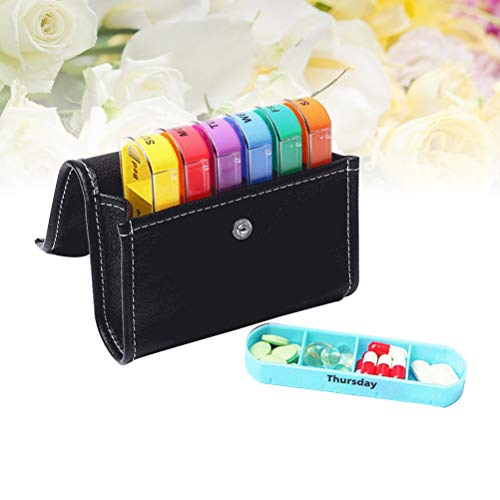 Kit de estojo para comprimidos Healifty Pill Box com bolsa de armazenamento de PU