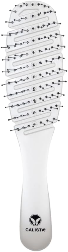 Smoothie Brush | Vented Design & Flexible Bristles Work in Wet & Dry Hair | Ergonomic Handle Detangles Without Pulling | Pain-Free | All Hair Types (White)