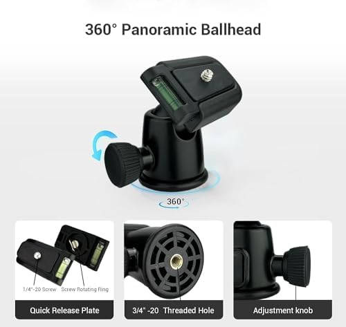 Acuvar Universal Tablet Tripod Mount and Universal Smartphone Mount Holder for All Smartphones and Tablets (10) Tablet Mount + Ball Head