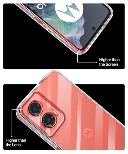 Image of WOW IMAGINE Transparent Back Cover Case for Motorola Moto G35 5G | Raised Bumps for Full Device & Camera Protection Shockproof TPU Silicone Back Case Mobile Cover - Transparent