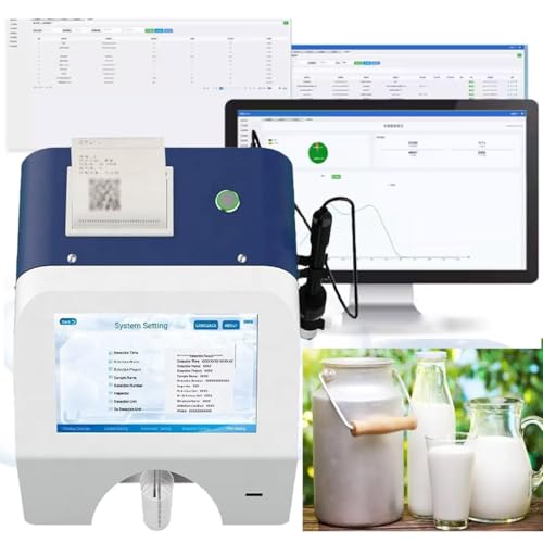 VTSYIQI Milk Analyzer Dairy Analyzer Dairy Composition Analyzer with USB Interface Thermal Printer for Fat Solids Density Added Water Lactose and Protein Test