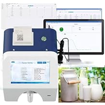 Milk Analyzer Dairy Analyzer Dairy Composition Analyzer with USB Interface Thermal Printer for Fat Solids Density Added Water Lactose and Protein Test