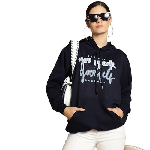 Image of Mack Jonney Printed Hooded Cotton Fleece Sweatshirt for Women-MACK32482