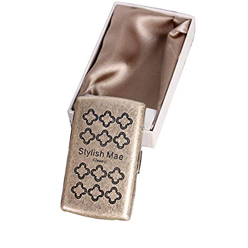Preisvergleich Produktbild GOLOFEA Tonerkartusche, Zigarettenetui für Herren, aus Metall, tragbar, graviert, doppelseitiger Federclip, geeignet für 12 Zigaretten, umweltfreundlicher Laserdrucker