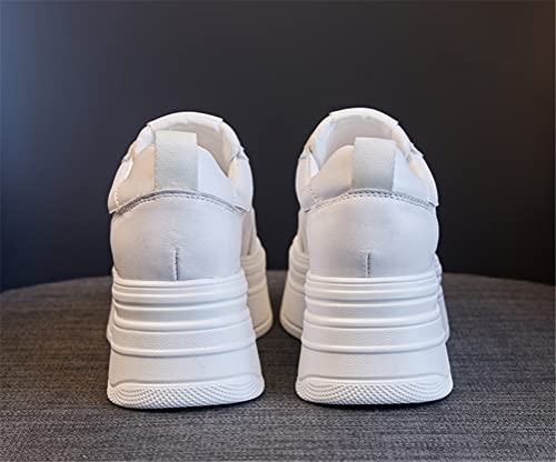 Image of ACE SHOCK Women Wedges Sneakers with Hidden Heel Ankle High Platform Walking Shoes Fashion Bride Wedding Shoes
