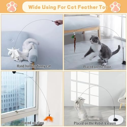 Brinquedo Interativo para Gatos com Ventosa, Base Durável e Lavável, Sino Incluído