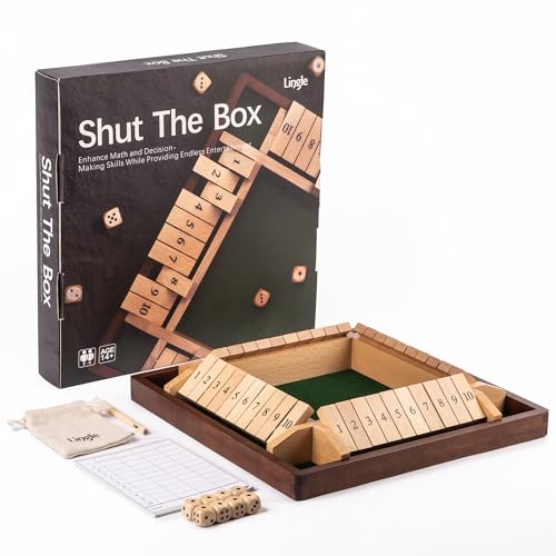 Shut The Box juego de mesa clásico de madera 11.8 pulgadas miniatura 2