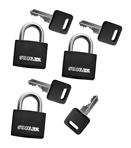 Cadenas 20 mm noir avec 4 clés lot de 3 pour valise et sac
