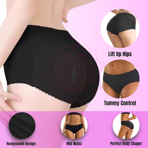 Image of ELEG & STILANCE Women's Seamless Long Padded Panty Hip Pads Enhancer Shapewear Shorts Briefs Tummy Control Panties Shaper Fake Pad - S Till 2XL