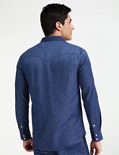 Image of Amazon Brand - INKAST Men's Slim Shirt (AZ-INK-RFS-DN-04 Dark Blue 3 2XL)