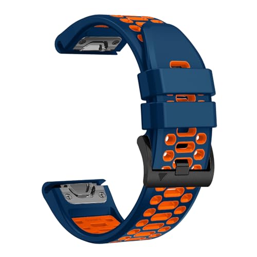 SQHYWJ Adequado para braceletes de relógio Garmin Fenix de 22 mm 26 mm bicolor bracelete de silicone macio, Silicone