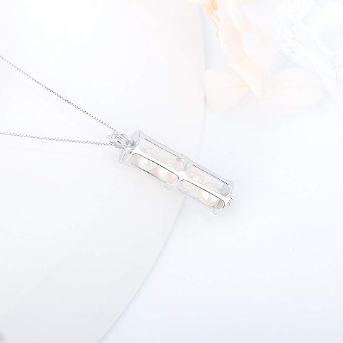 Miniatura 5 de Colgantes de jaula de tubo largo de plata de ley 925 para manualidades, collares, pulseras y fabricación de joyas, Metal