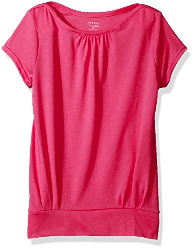 French Toast Girls' Short Sleeve Banded Bottom Crewneck Tee