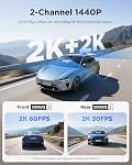 VIOFO A229 Plus Cam Dash avec double STARVIS 2 Capteurs, 2 Chaîne HDR, 1440P+1440P Avant et Arrière, Caméra de contrôle vocal de voiture, 5GHz Wi-Fi, ultra précis GPS, 24 Heures de stationnement Mode, support 512GB Max