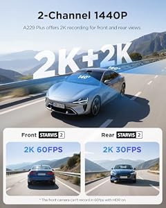 VIOFO A229 Plus Dash Cam Front and Rear, 2K Dual STARVIS 2 Sensors & HDR — photo 2 of 6