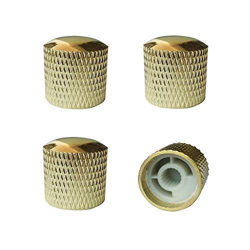 Metal Dome Control Knob | Volume Tone Control Knobs for Electric Guitar or Bass,Gold(Pack of 4)