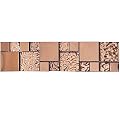Hominter Sample Tile 3x12 InchesGlass Metal Mosaic Rose Gold Shiny Backsplash Tile Mirrored Stainless Steel Kitchen and Bathroom Wall Tiles HD-280