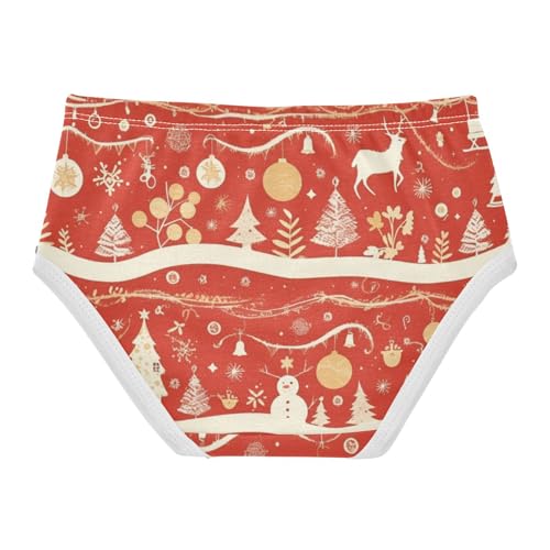 Girls' Triangle Panties Toddler Cotton Underwear for Girls Deer Pattern Winter Holiday Design2