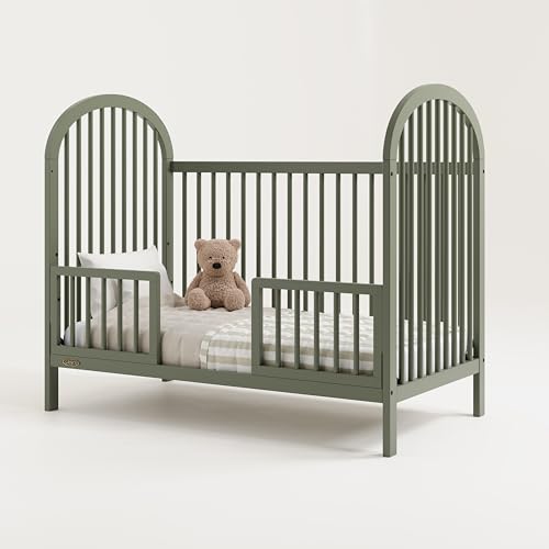 Image of Graco Storkcraft Safety Guardrail Kit with Dowels - GREENGUARD Gold Certified, Converts Compatible Crib to Toddler Bed, Kit Includes 2 Toddler Guardrails, Olive