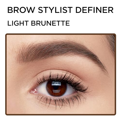 AmazonUs/ZZ06E L'Oreal Paris Makeup Brow Stylist Definer Waterproof Eyebrow Pencil, Ultra-Fine Mechanical Pencil, Draws Tiny Brow Hairs and Fills in Sparse Areas and Gaps, Light Brunette, 0.003 Ounce (Pack of 2)