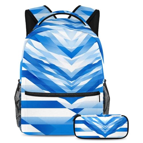 Ensemble cartable 38cm premium drapeau bleu avec trousse