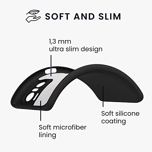 Image of LOXXO Liquid Silicone Case Microfiber Cushioning Compatible for Xiaomi Mi 11X Shockproof Slim Back Cover, Gel Rubber Full Body Protection - Black