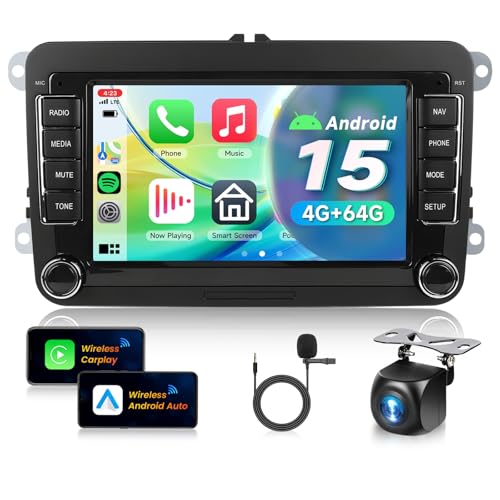 4G + 64G Android 15 �_�u���f�B�� �J�[�X�e���I �t�H���N�X���[�Q�� �V�[�g �V���R�_ �W�F�b�^ �S���t �|�� �g�D�[�����Ή� ���C�����X �J�[�v���C Android Auto�Ή� 7�C���` �^�b�`�X�N���[�� VW�J�[���W�I GPS Wi