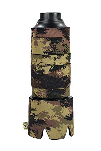 Image of CAMOCOAT Lens Cover for Nikon AF VR 80-400mm F /4.5-5.6G ED | Water Resistant & All Terrain Protection | Mottled Wood Green
