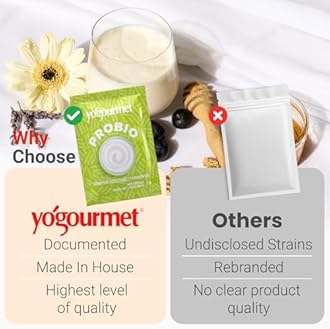 Yogourmet Yogurt Starter With Probiotics (12 Pack Bulk Version) - Make Yogurt at Home - Starter Culture - All Natural, Gluten Free, Kosher, Halal - 3 g Sachets