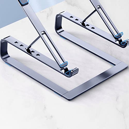 Soporte para computadora portátil de aleación de aluminio con estante elevado premium gris 6